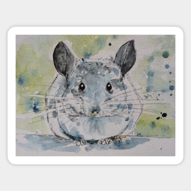 Chinchilla portrait. Sticker by DebTheZeb